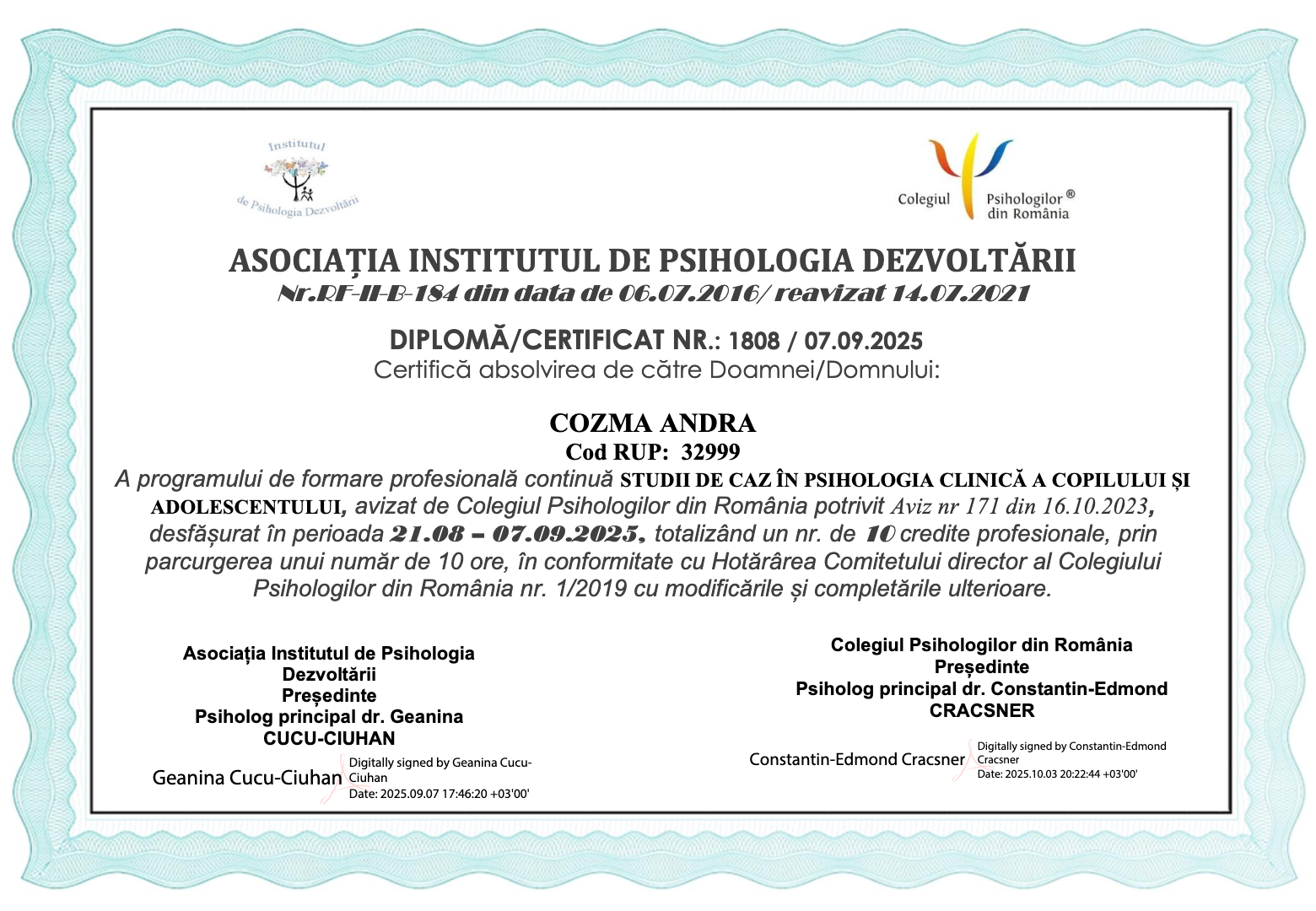 Studii de caz în psihologia clinică a copilului și adolescentului